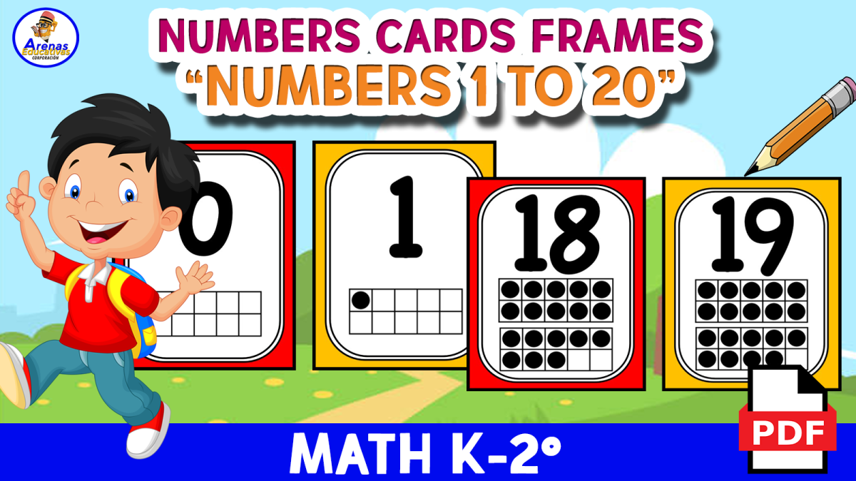 An educational teaching resource from EDITORIAL LAURA EDUCA entitled FRAMES NUMBERS 1 TO 20 - Flashcards Numbers downloadable at Teach Simple.