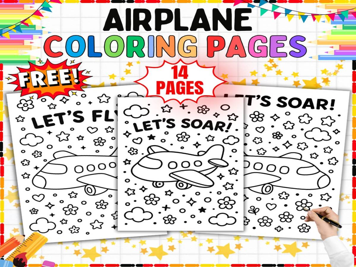 An educational teaching resource from from Tetcher to you entitled Free Airplane Coloring Pages - 12 Printable Plane Sheets K-5 downloadable at Teach Simple.