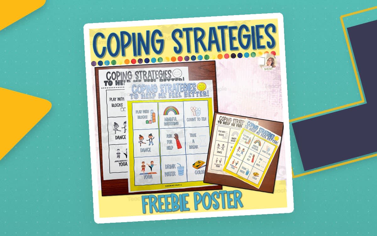 An educational teaching resource from Socializing with Sprouts entitled Coping Skills Poster for Kids – Calm Corner Decor downloadable at Teach Simple.