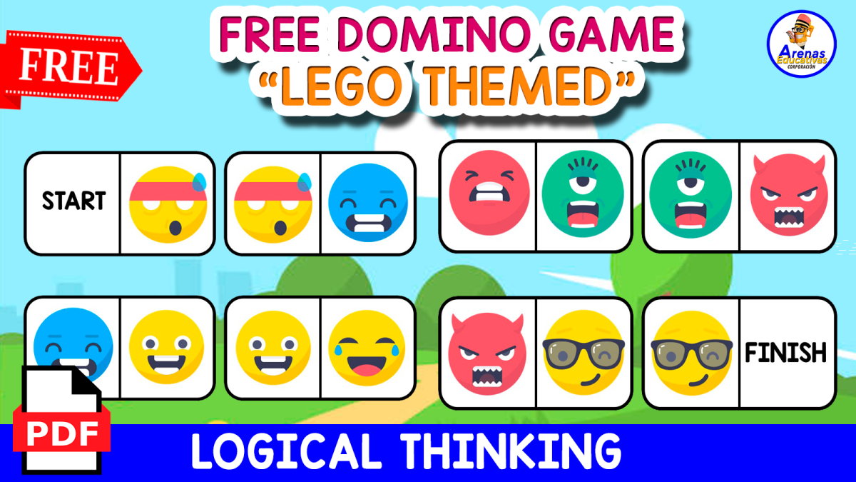 An educational teaching resource from EDITORIAL LAURA EDUCA entitled FREE DOMINO GAME | Emojis Themed downloadable at Teach Simple.