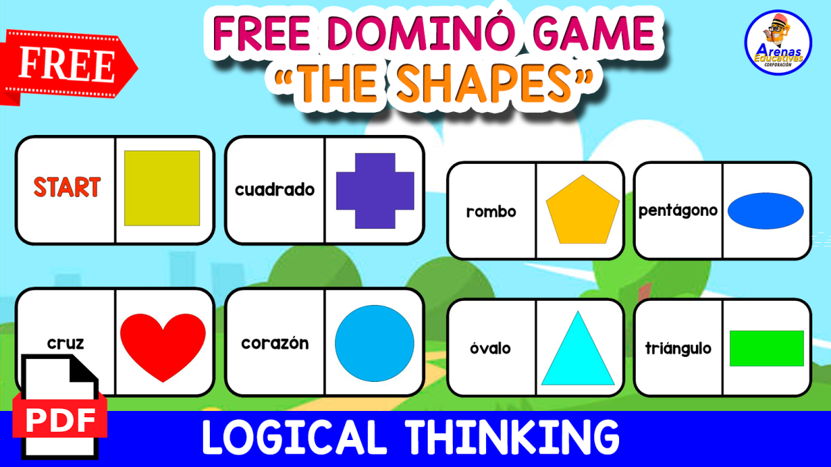 An educational teaching resource from EDITORIAL LAURA EDUCA entitled FREE DOMINÓ GAME | The Shapes in Spanish downloadable at Teach Simple.
