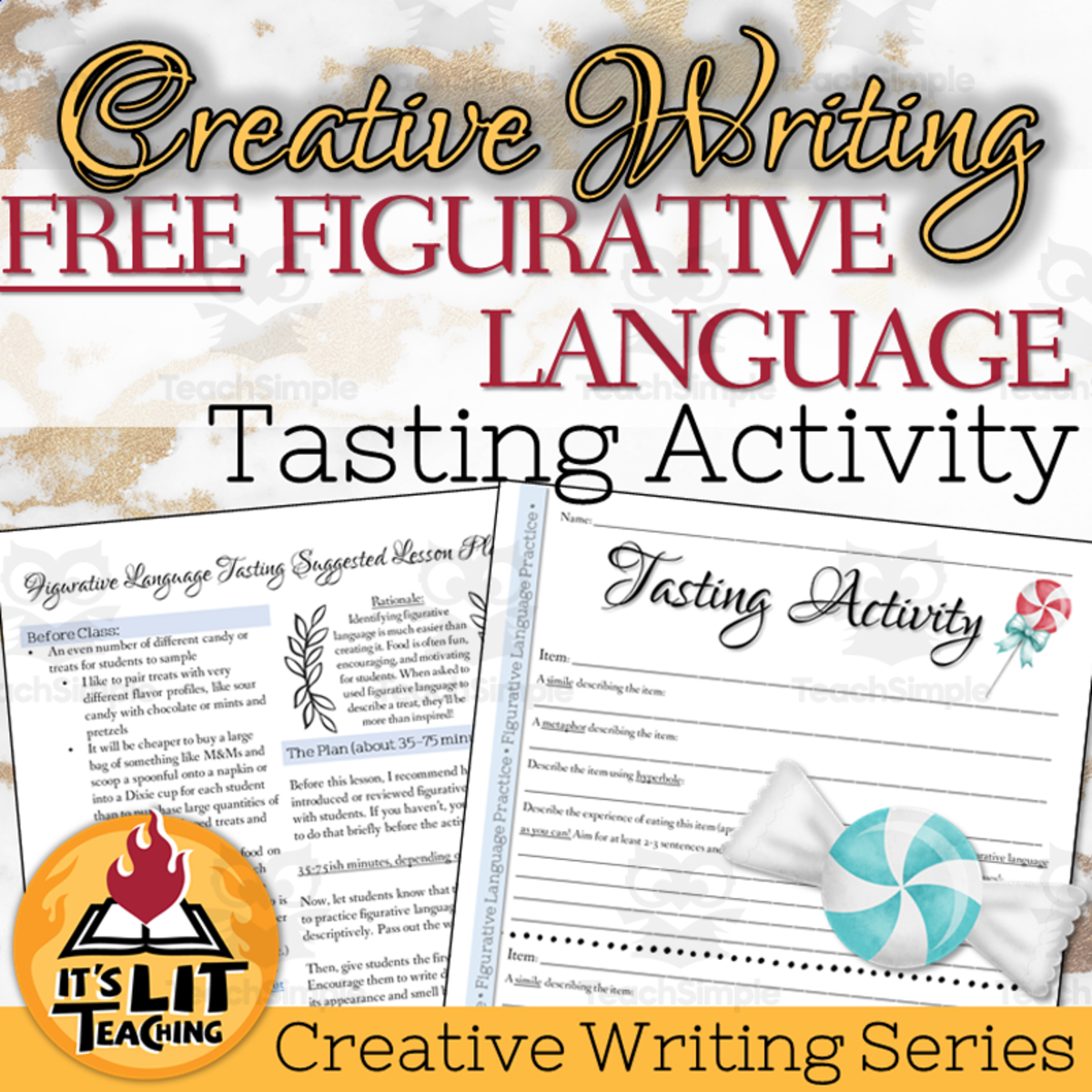 An educational teaching resource from It's Lit Teaching entitled FREE Figurative Language Practice Activity downloadable at Teach Simple.