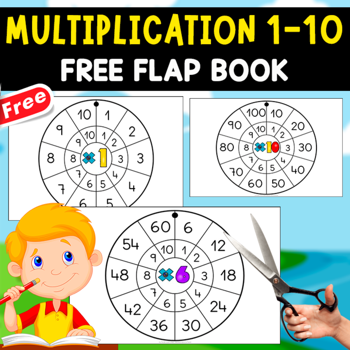 An educational teaching resource from EDITORIAL LAURA EDUCA entitled FREE FLAP BOOK OF MULTIPLICATION | 1 - 10 downloadable at Teach Simple.