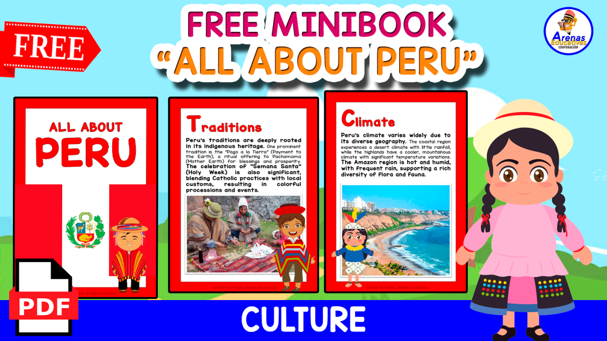 An educational teaching resource from EDITORIAL LAURA EDUCA entitled FREE MINIBOOK | ALL ABOUT PERU downloadable at Teach Simple.