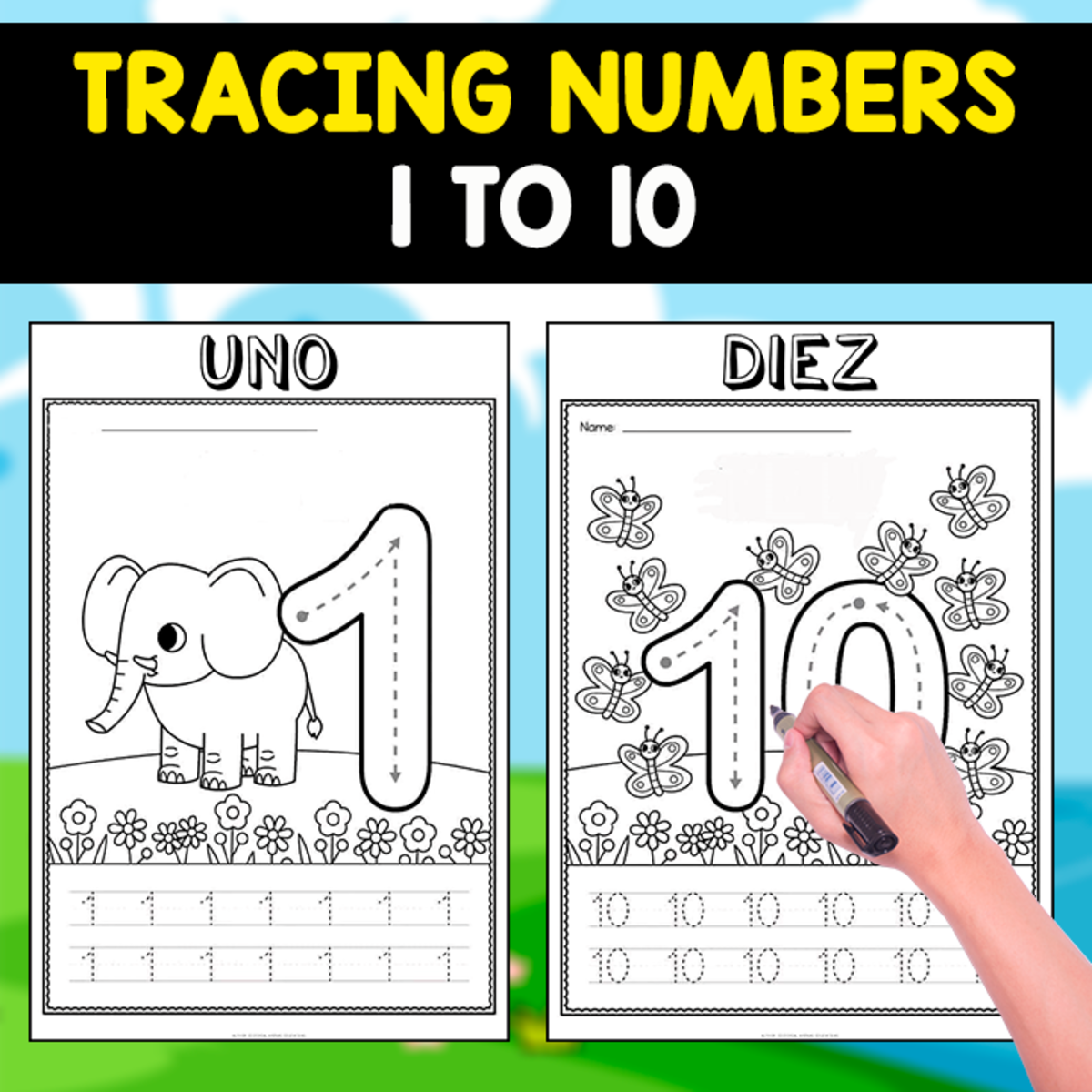 An educational teaching resource from EDITORIAL LAURA EDUCA entitled FREE MINIBOOK FOR TRACING SPANISH NUMBERS | 1 TO 10 downloadable at Teach Simple.