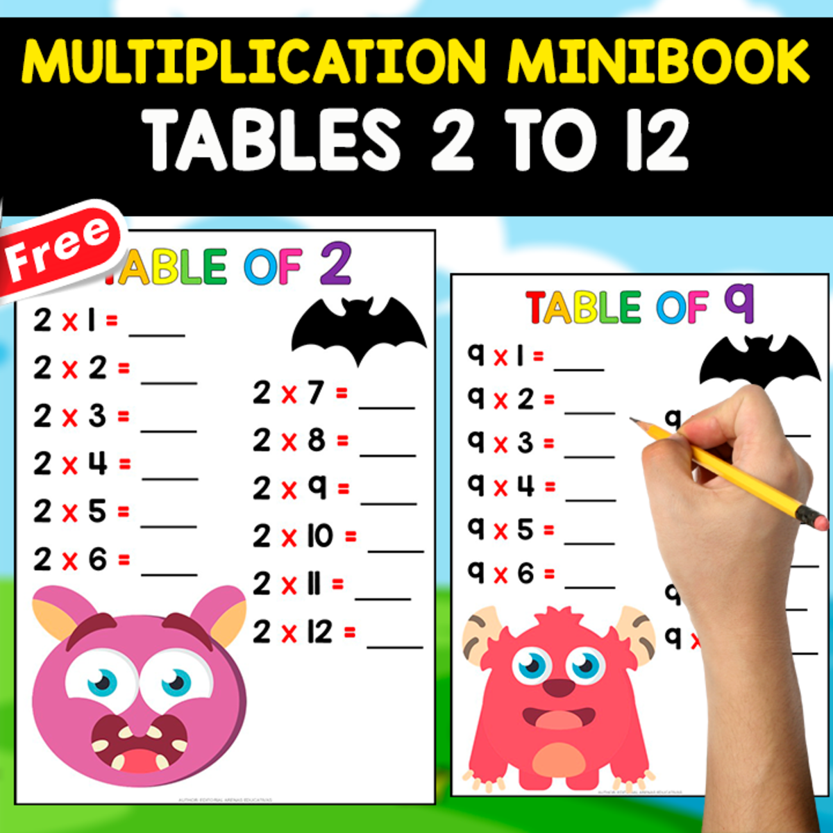 An educational teaching resource from EDITORIAL LAURA EDUCA entitled FREE MINIBOOK OF MULTIPLICATION | MONSTER THEMED downloadable at Teach Simple.