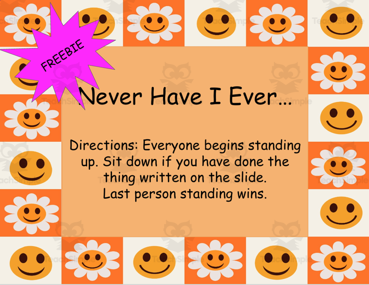 An educational teaching resource from Jennifer Moyer Taylor entitled Free Never Have I Ever...Kids Game-Google Slides downloadable at Teach Simple.