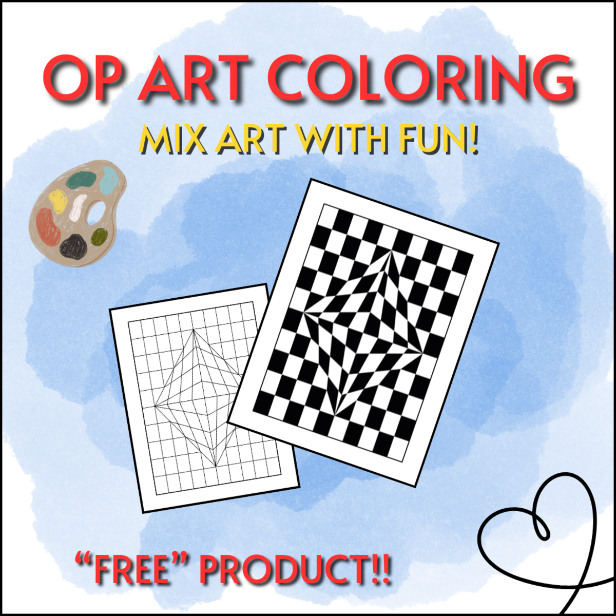An educational teaching resource from Creative Classroom Collection entitled FREE OP ART WORKSHEET!! ( 01 MODEL) N°2 downloadable at Teach Simple.