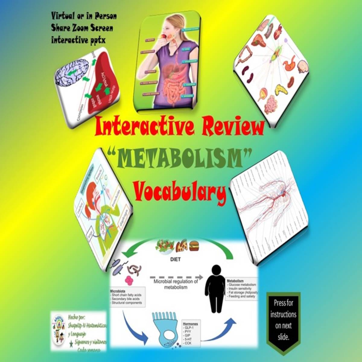An educational teaching resource from ShapeUp-N-Matematicas y Lenguaje entitled Free Science Metabolism Vocabulary Interactive Review downloadable at Teach Simple.