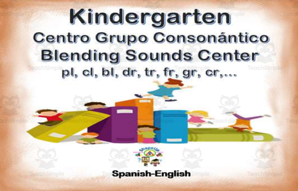 An educational teaching resource from ShapeUp-N-Matematicas y Lenguaje entitled Free Spanish Blending Sounds Interactive Center Activity downloadable at Teach Simple.