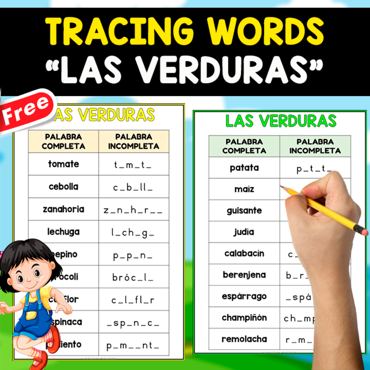 An educational teaching resource from EDITORIAL LAURA EDUCA entitled FREE SPANISH TEST |  VOCABULARY | LAS VERDURAS downloadable at Teach Simple.