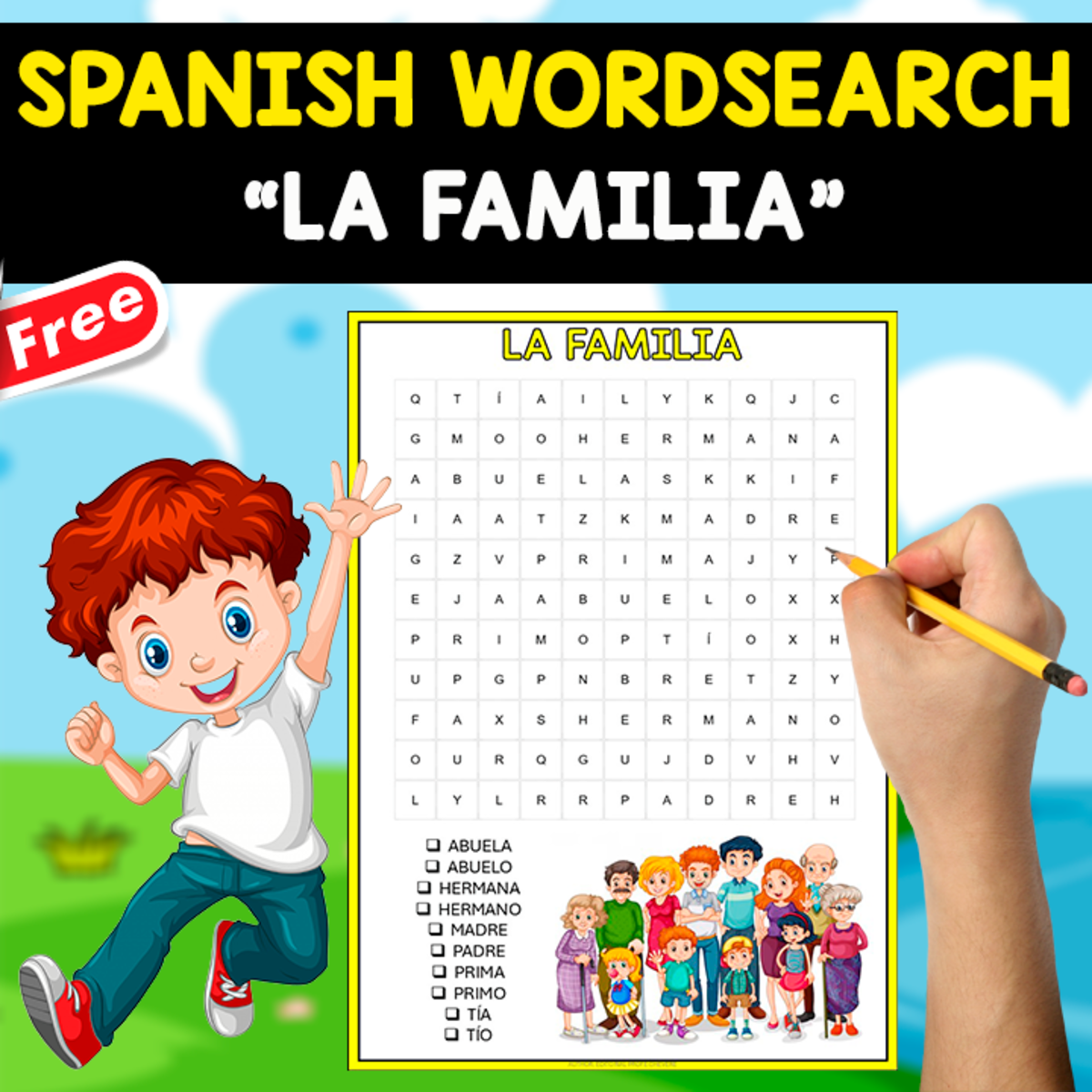 An educational teaching resource from EDITORIAL LAURA EDUCA entitled FREE SPANISH WORDSEARCH | LA FAMILIA downloadable at Teach Simple.