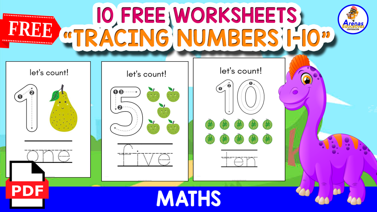 An educational teaching resource from EDITORIAL LAURA EDUCA entitled FREE WORKSHEETS | TRACING NUMBERS 1 - 10 downloadable at Teach Simple.