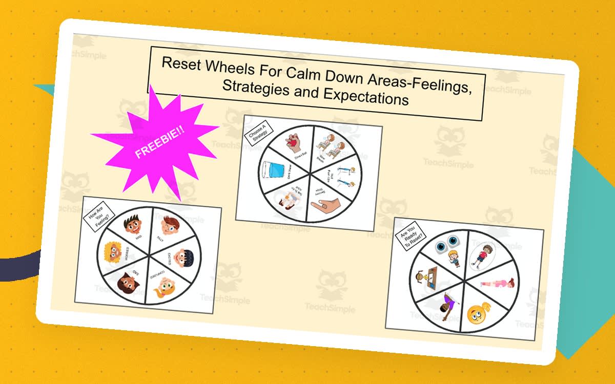 An educational teaching resource from Jennifer Moyer Taylor entitled FREEBIE!! Visuals For Reset/Calm Down Areas downloadable at Teach Simple.