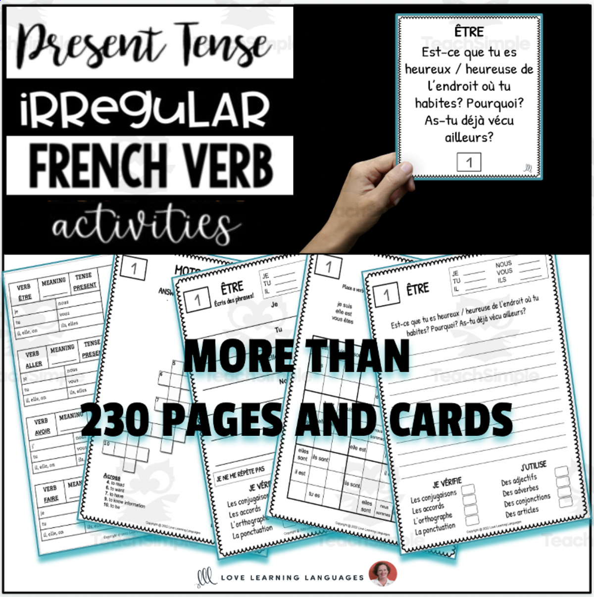 An educational teaching resource from Love Learning Languages entitled French: 50 Most Common Irregular French Verbs downloadable at Teach Simple.