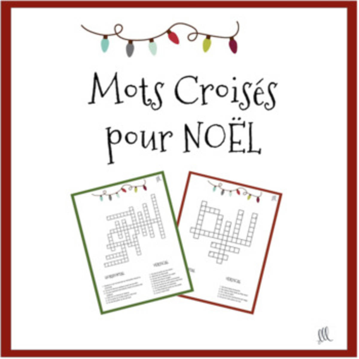 An educational teaching resource from Love Learning Languages entitled French Christmas Crossword Puzzles - Mots Croisés pour Noël downloadable at Teach Simple.