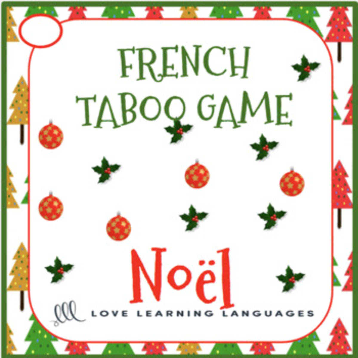An educational teaching resource from Love Learning Languages entitled French Christmas Taboo Game - Noël downloadable at Teach Simple.