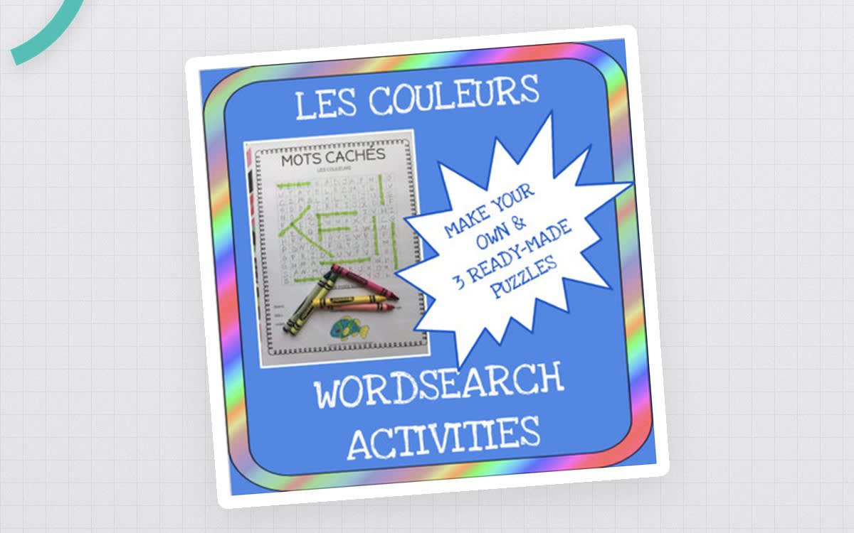 An educational teaching resource from Love Learning Languages entitled French: Colors Word Search Activities downloadable at Teach Simple.
