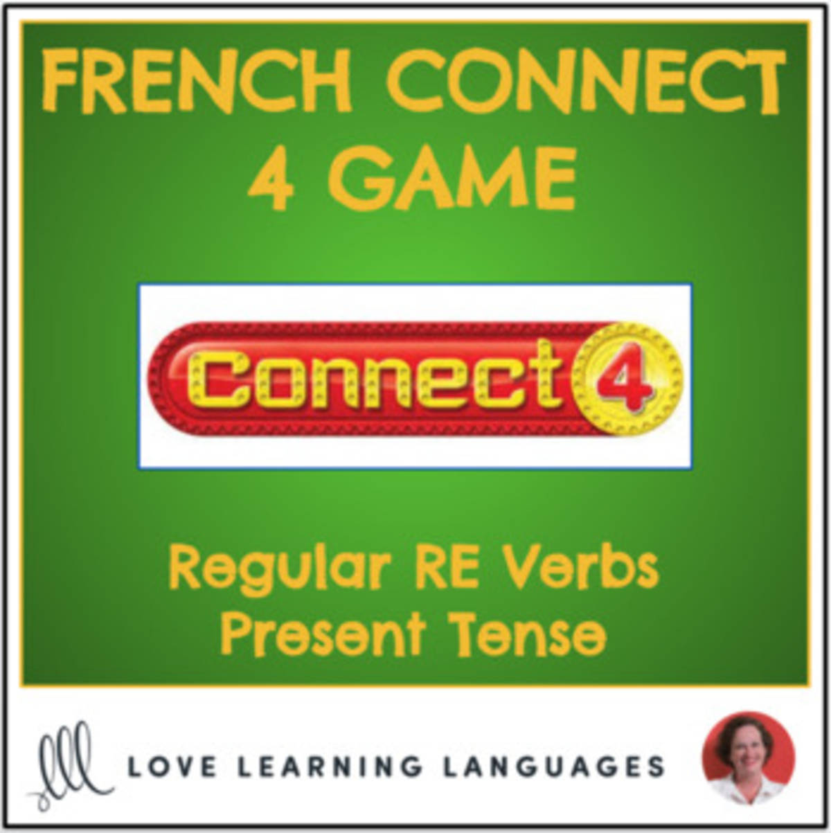 An educational teaching resource from Love Learning Languages entitled French Connect 4 Game - Regular RE Verbs - Present Tense downloadable at Teach Simple.