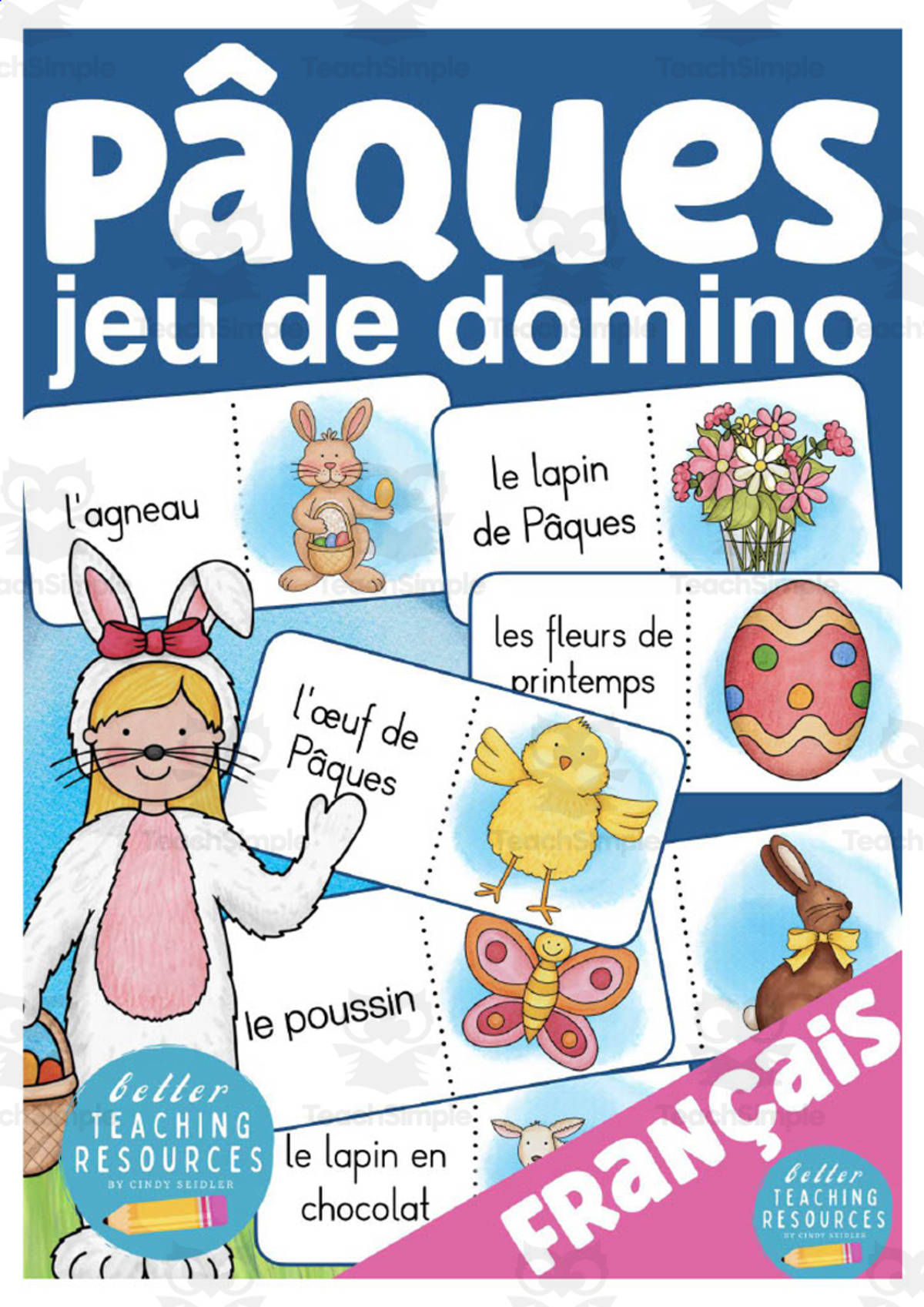An educational teaching resource from Better Teaching Resources entitled French: Easter Dominoes Game downloadable at Teach Simple.