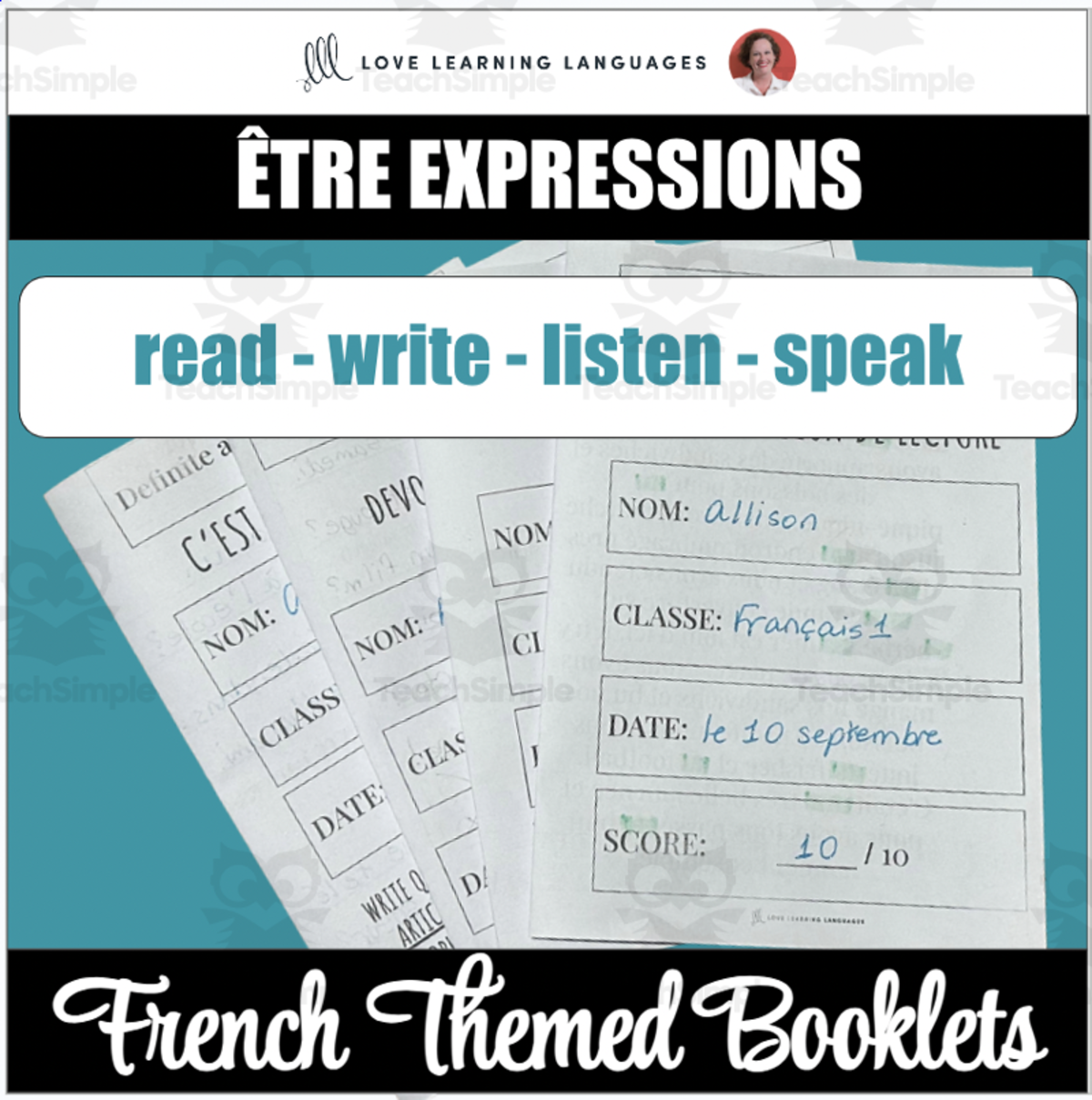 An educational teaching resource from Love Learning Languages entitled French Être Expressions - Reading, Writing, Speaking, Listening downloadable at Teach Simple.