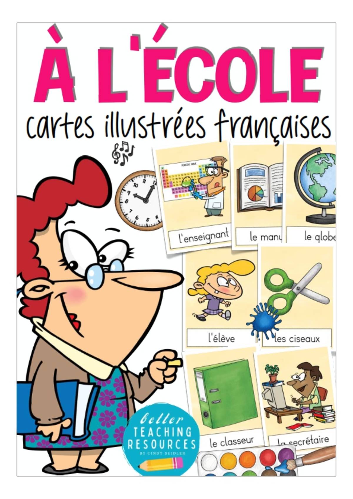 An educational teaching resource from Better Teaching Resources entitled French Flash Cards: à l'école / School downloadable at Teach Simple.