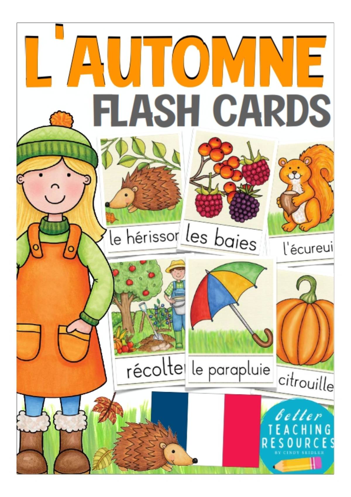 An educational teaching resource from Better Teaching Resources entitled French Flash Cards: L'Automne / Autumn downloadable at Teach Simple.