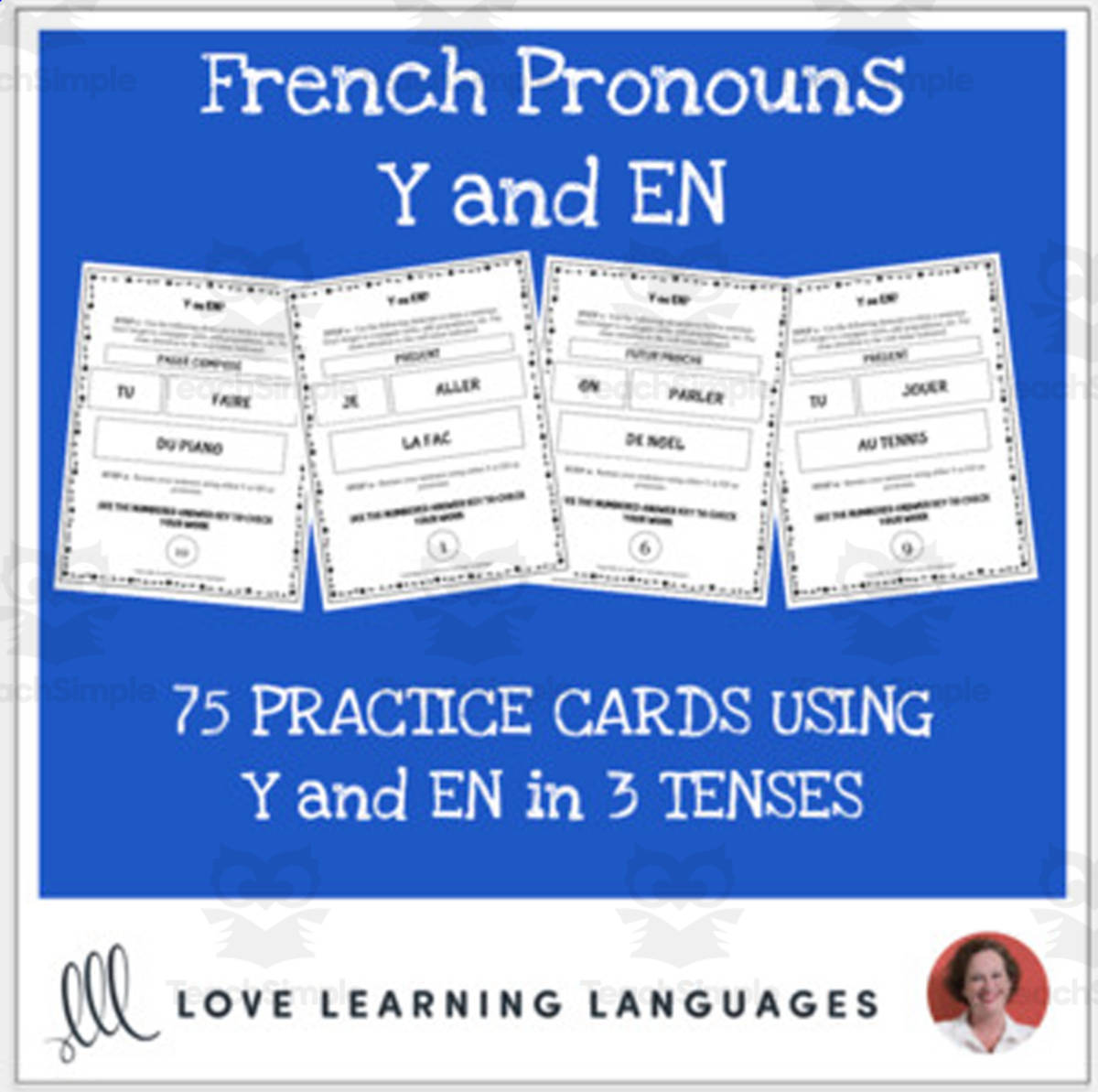 An educational teaching resource from Love Learning Languages entitled French: Grammar Practice Cards - Y and EN Pronouns downloadable at Teach Simple.