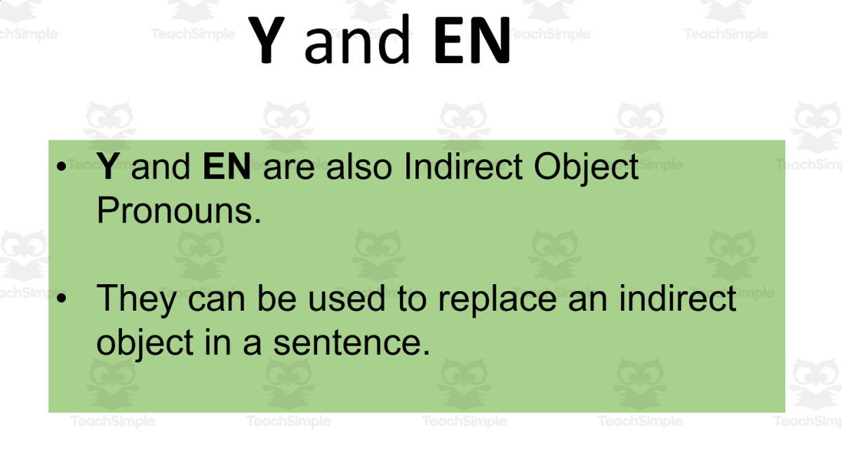 An educational teaching resource from Laprofdefrancais' Shop entitled French Grammar – Pronouns Y and EN Practice downloadable at Teach Simple.