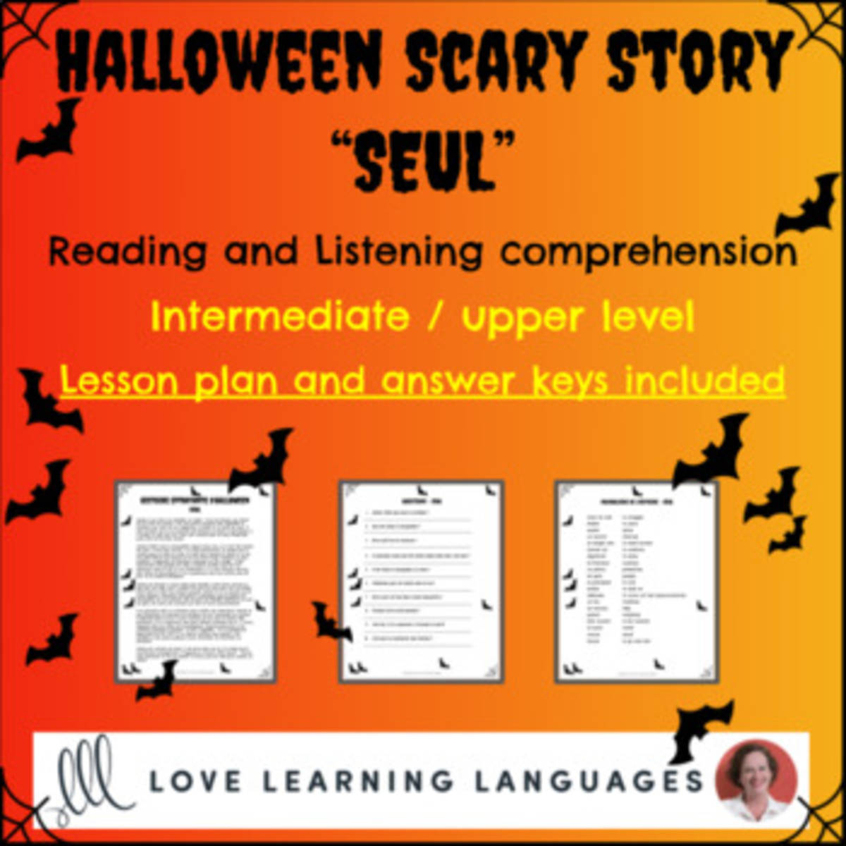 An educational teaching resource from Love Learning Languages entitled French: Halloween Reading and Listening Comprehension Story 5 - Seul downloadable at Teach Simple.