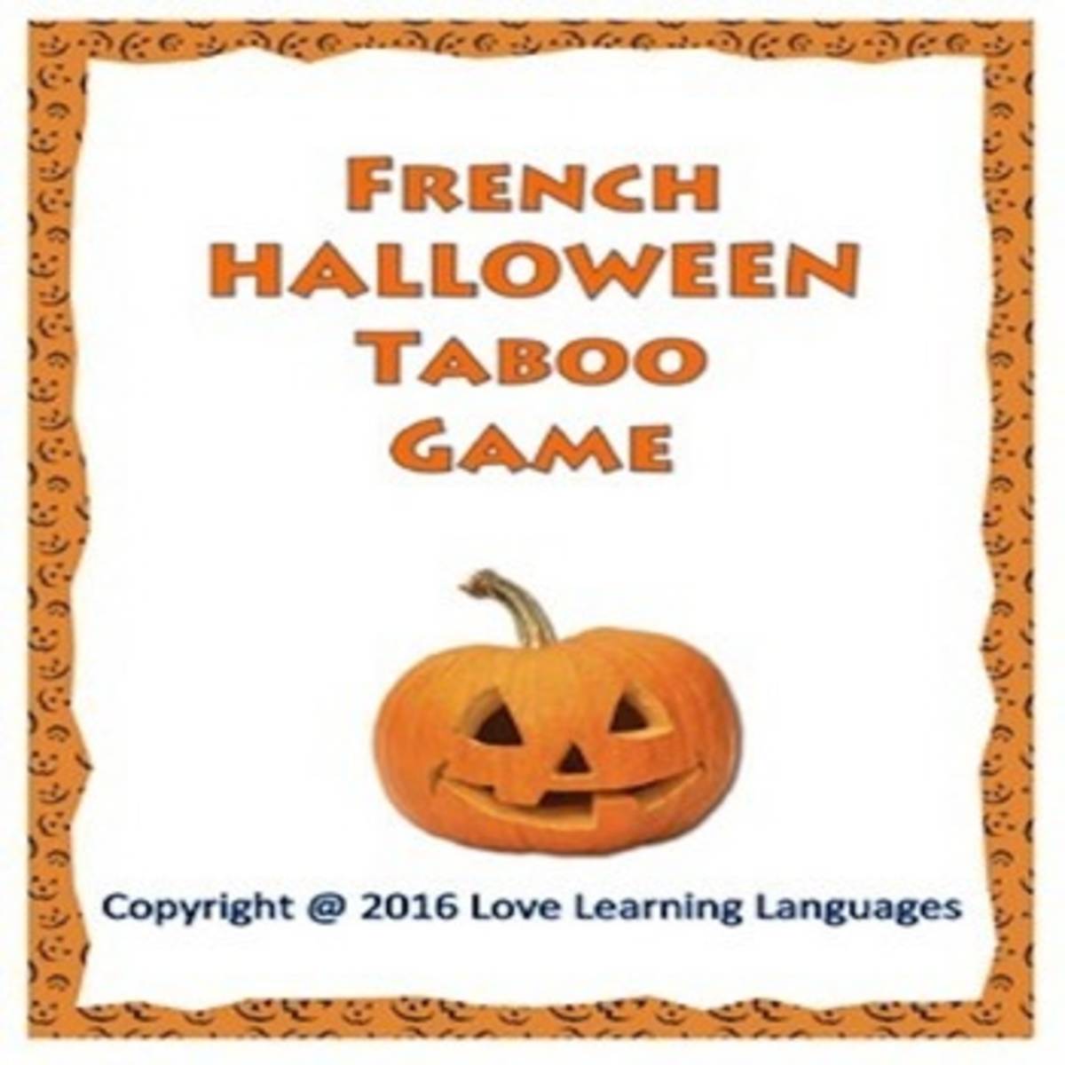 An educational teaching resource from Love Learning Languages entitled French Halloween Taboo Game downloadable at Teach Simple.