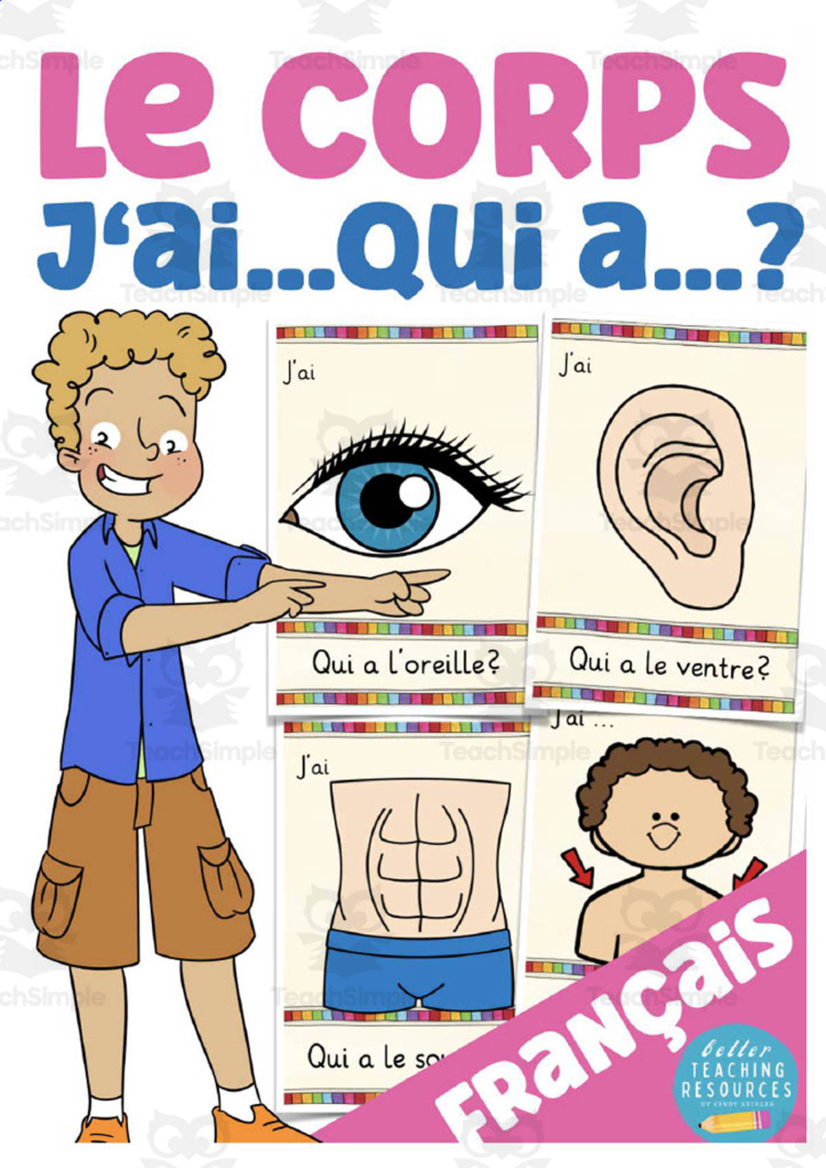 An educational teaching resource from Better Teaching Resources entitled French: I have... Who has? Game - The Body Vocabulary downloadable at Teach Simple.