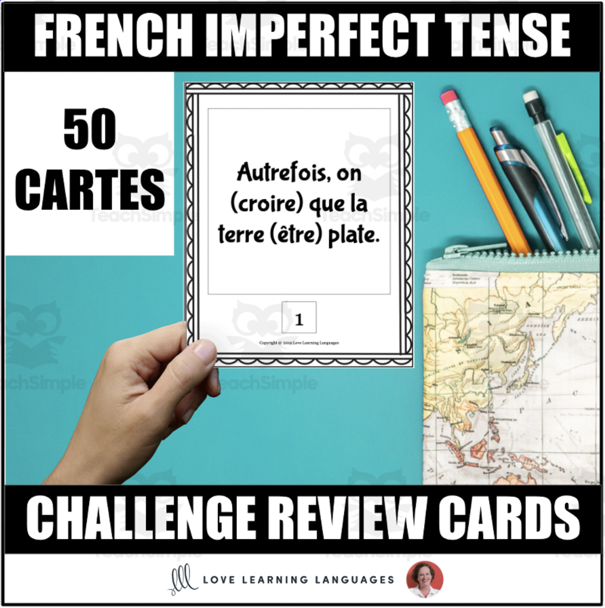 An educational teaching resource from Love Learning Languages entitled French: Imperfect Practice Cards downloadable at Teach Simple.