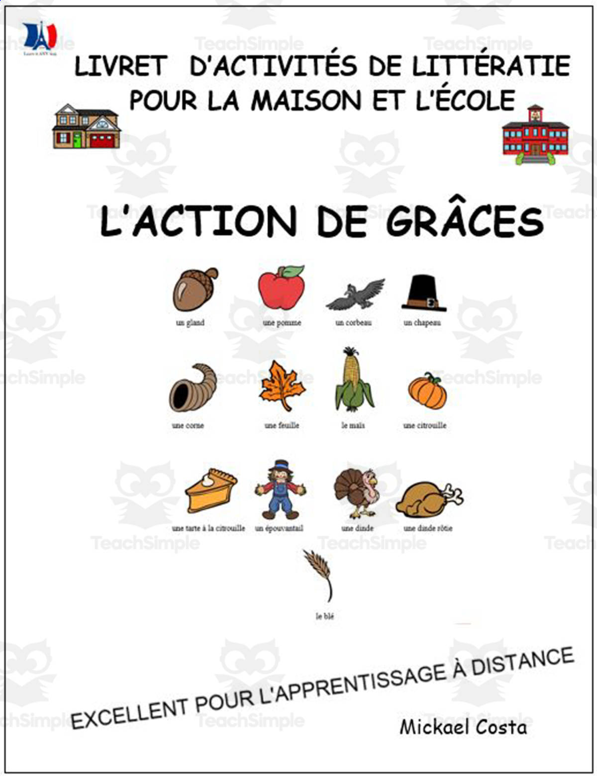 An educational teaching resource from Learn it ANY way entitled French: L'Action de Grâces downloadable at Teach Simple.