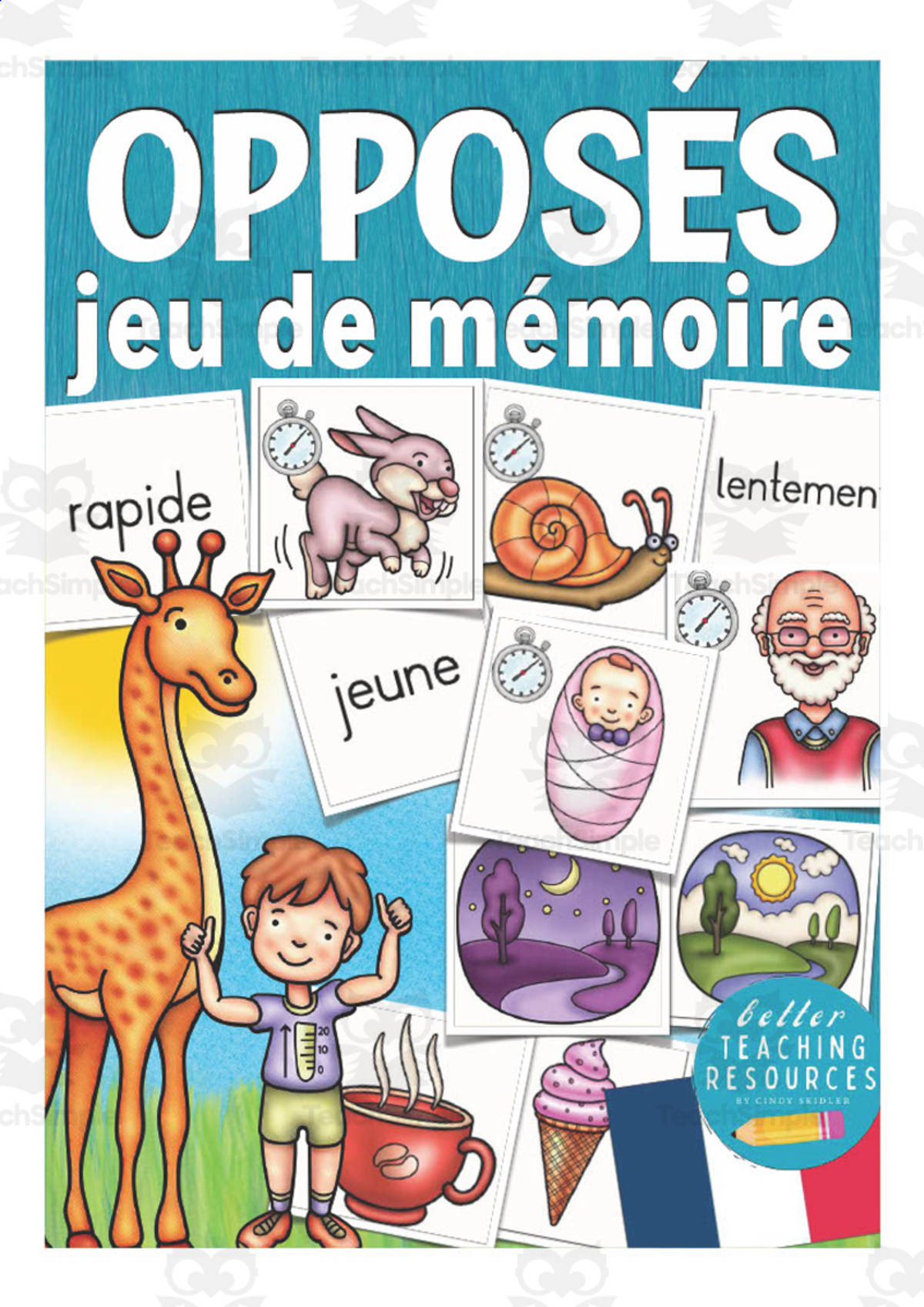 An educational teaching resource from Better Teaching Resources entitled French: Opposites Memory Game downloadable at Teach Simple.