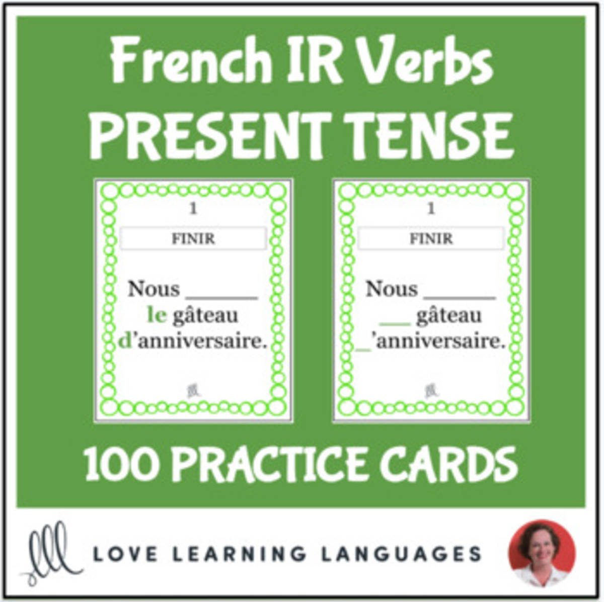 An educational teaching resource from Love Learning Languages entitled French: Present Tense IR Verbs - Practice Cards downloadable at Teach Simple.