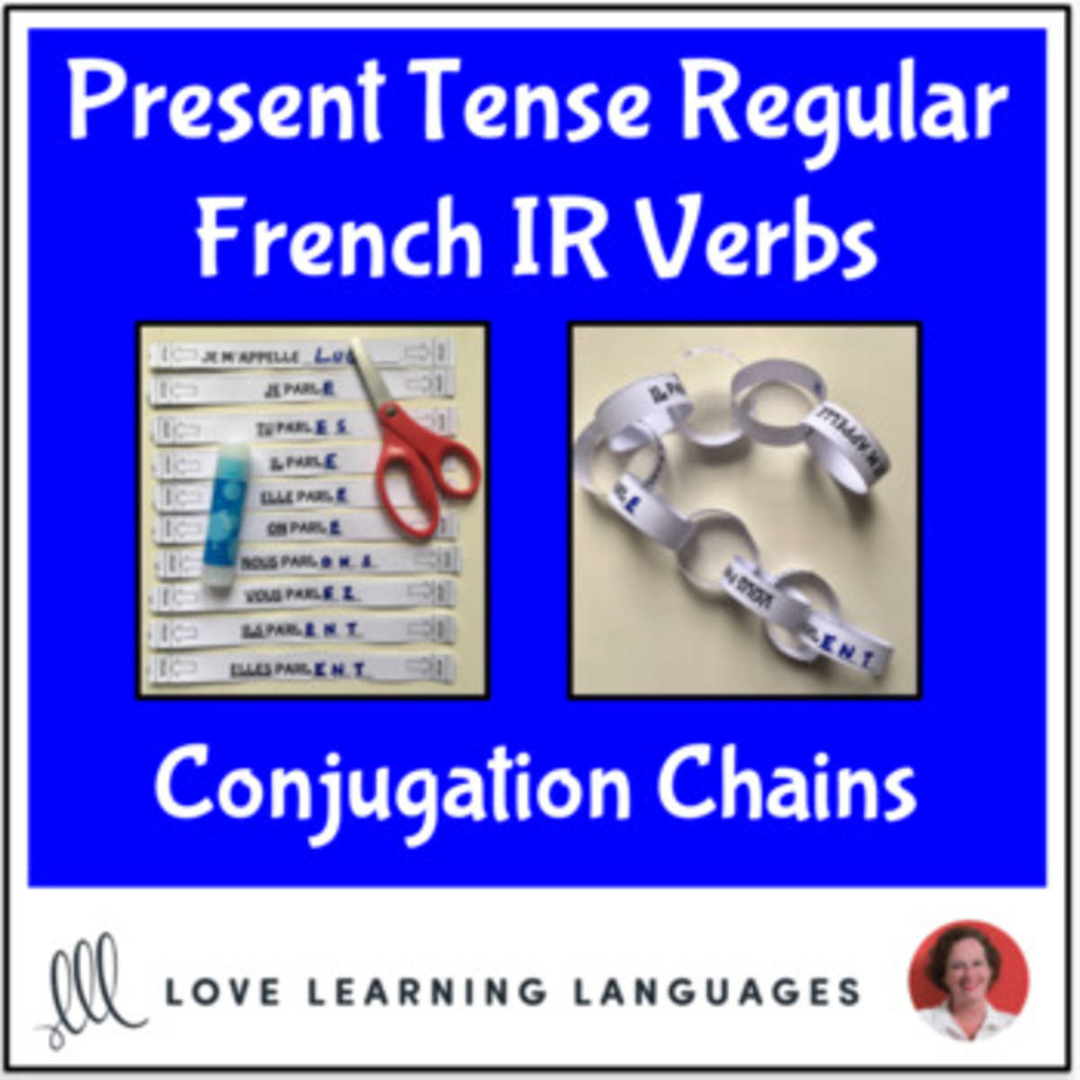 An educational teaching resource from Love Learning Languages entitled French: Present Tense Regular IR Verbs - Conjugation Chains downloadable at Teach Simple.