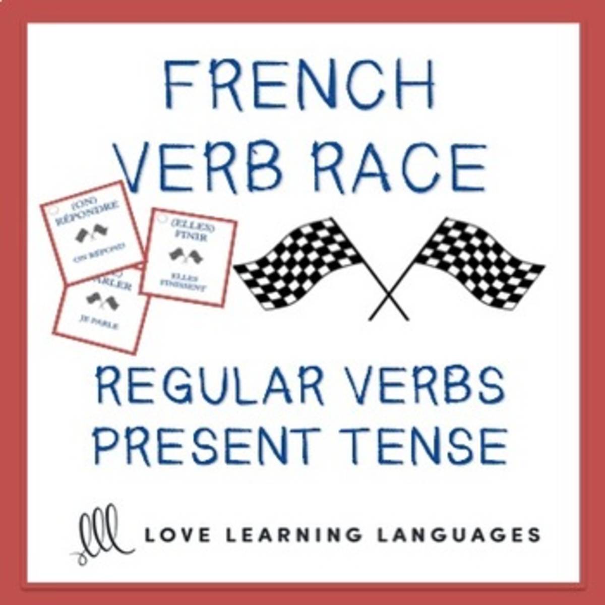 An educational teaching resource from Love Learning Languages entitled French Present Tense - REGULAR VERB RACE GAME downloadable at Teach Simple.