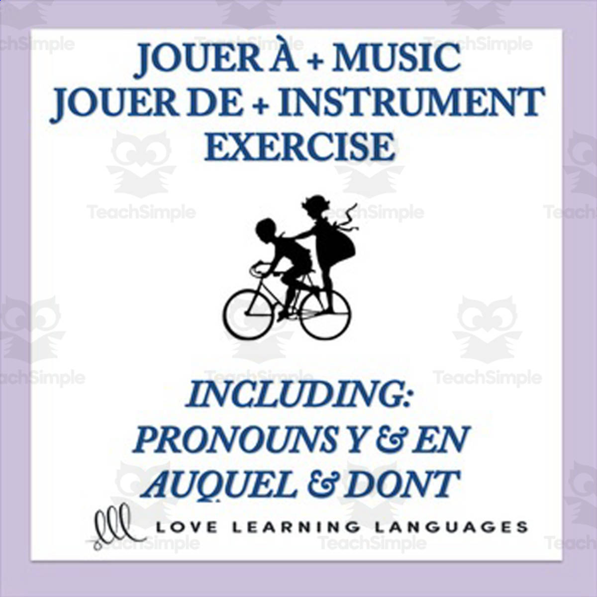 An educational teaching resource from Love Learning Languages entitled French: Pronoun Exercise Worksheet downloadable at Teach Simple.