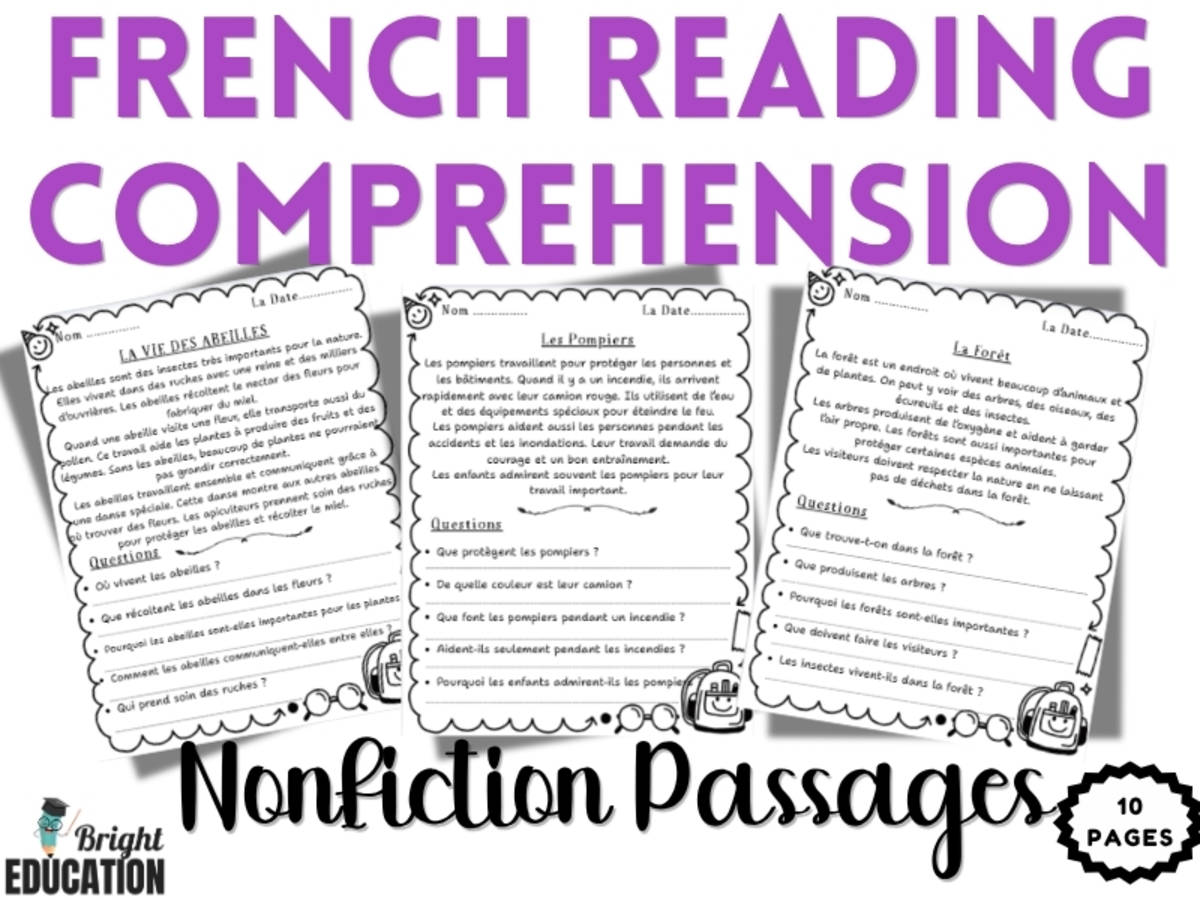 An educational teaching resource from Bright Education entitled French Reading Comprehension Nonfiction Text for 2nd Grade downloadable at Teach Simple.