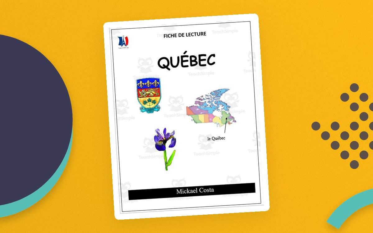 An educational teaching resource from Learn it ANY way entitled French: Reading comprehension worksheets: Québec downloadable at Teach Simple.