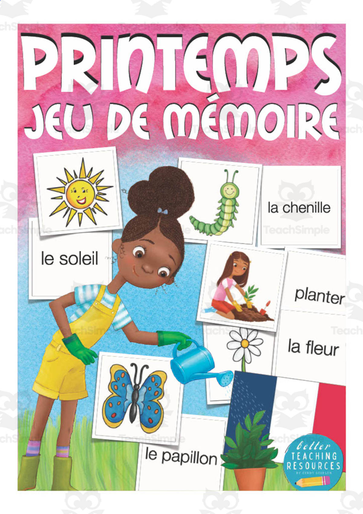 An educational teaching resource from Better Teaching Resources entitled French: Spring Memory Game downloadable at Teach Simple.