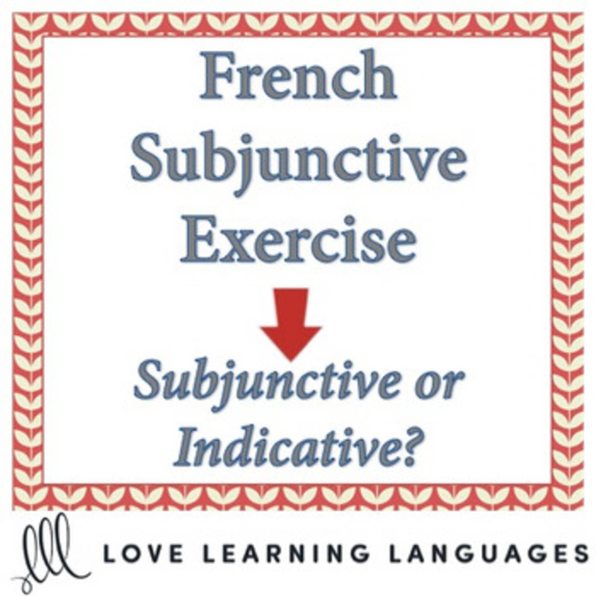 An educational teaching resource from Love Learning Languages entitled French Subjunctive Exercise – 40 Questions + Key downloadable at Teach Simple.