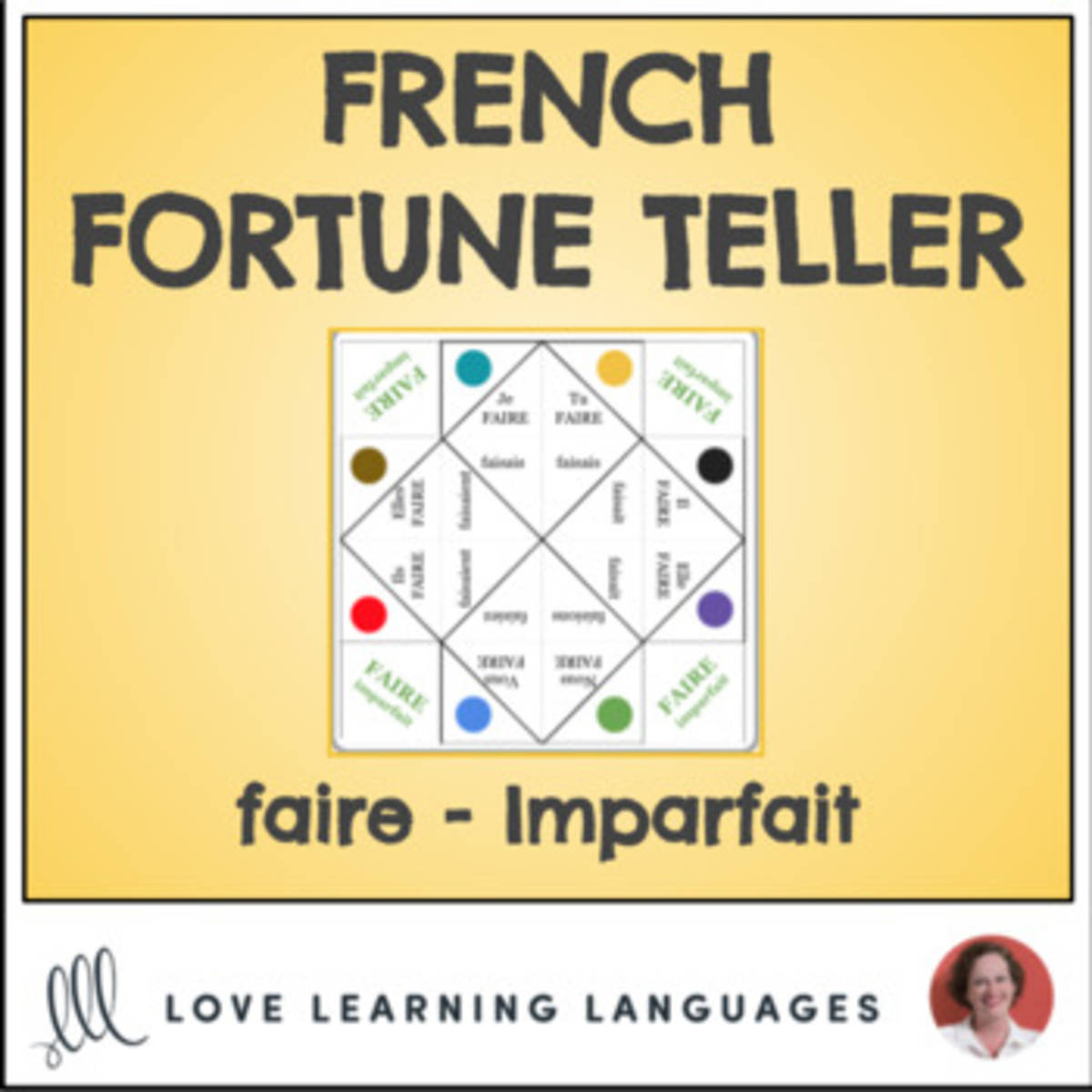 An educational teaching resource from Love Learning Languages entitled French Verb FAIRE - IMPERFECT TENSE - Fortune Tellers downloadable at Teach Simple.