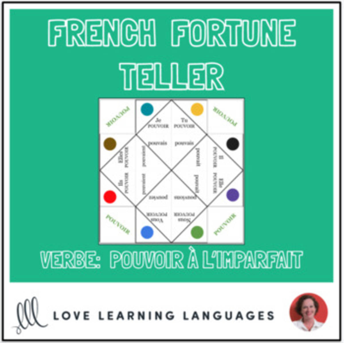 An educational teaching resource from Love Learning Languages entitled French Verb POUVOIR - IMPERFECT TENSE - Fortune Tellers downloadable at Teach Simple.