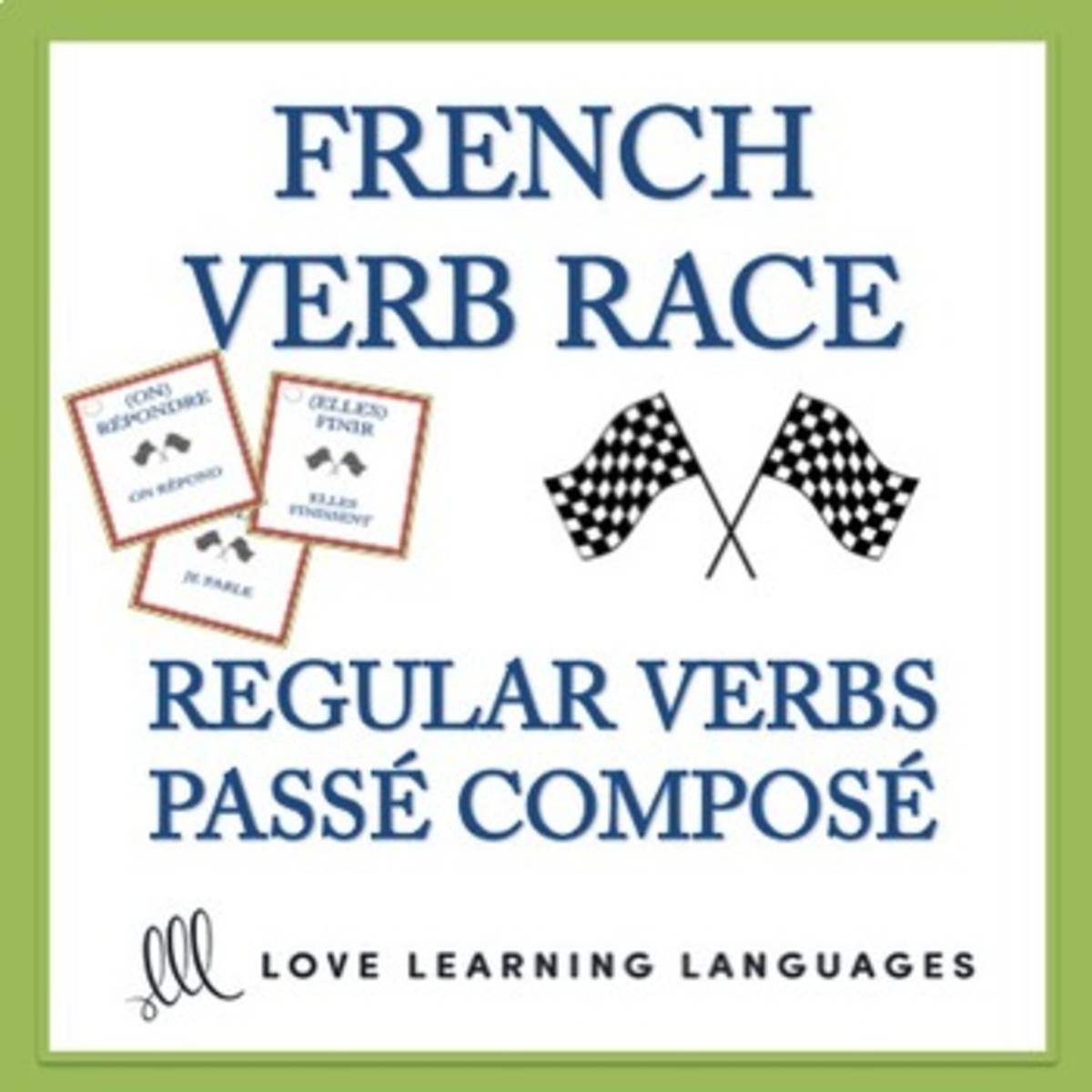 An educational teaching resource from Love Learning Languages entitled French: Verb Race Game - Perfect Tense Regular Verbs Task Cards downloadable at Teach Simple.