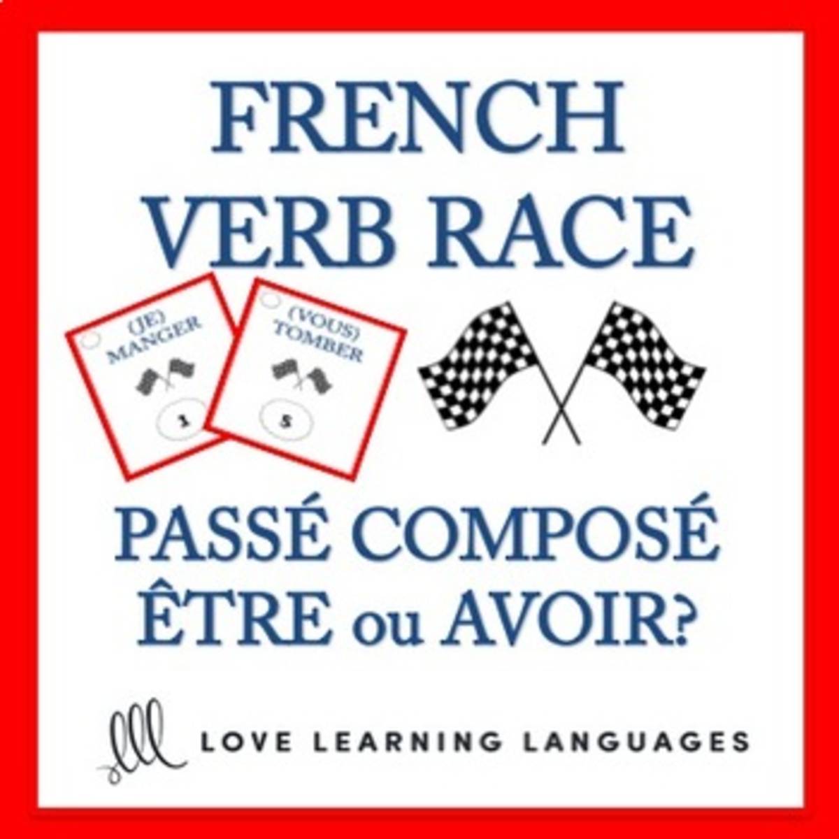 An educational teaching resource from Love Learning Languages entitled French: Verb Race Game - Perfect Tense Task Cards downloadable at Teach Simple.