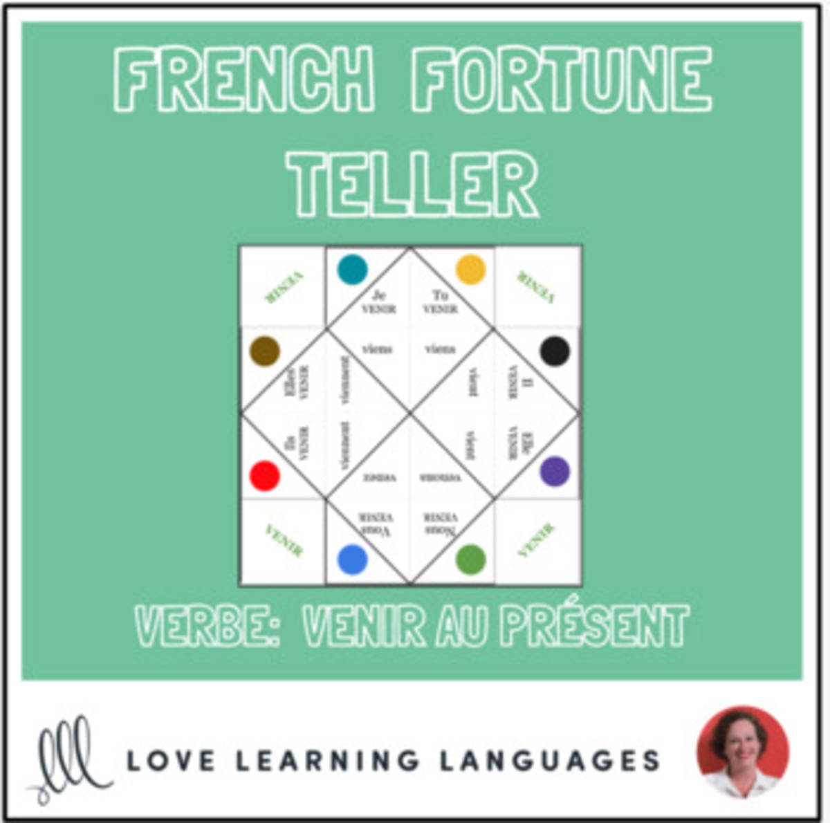 An educational teaching resource from Love Learning Languages entitled French Verb VENIR - PRESENT TENSE - Fortune Tellers downloadable at Teach Simple.