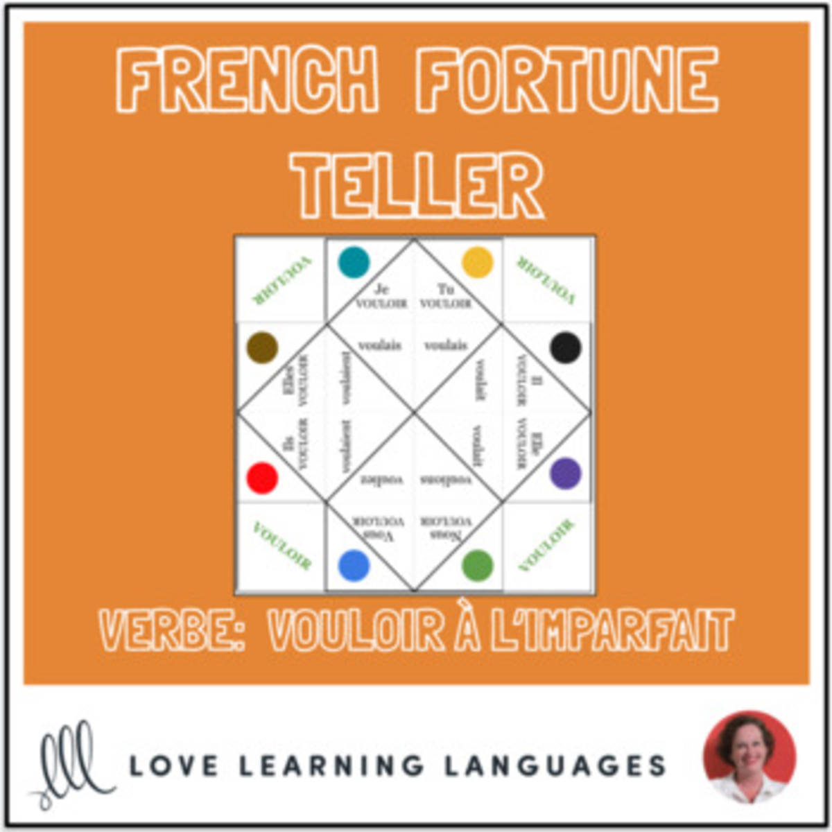 An educational teaching resource from Love Learning Languages entitled French Verb VOULOIR - IMPERFECT TENSE - Fortune Tellers downloadable at Teach Simple.