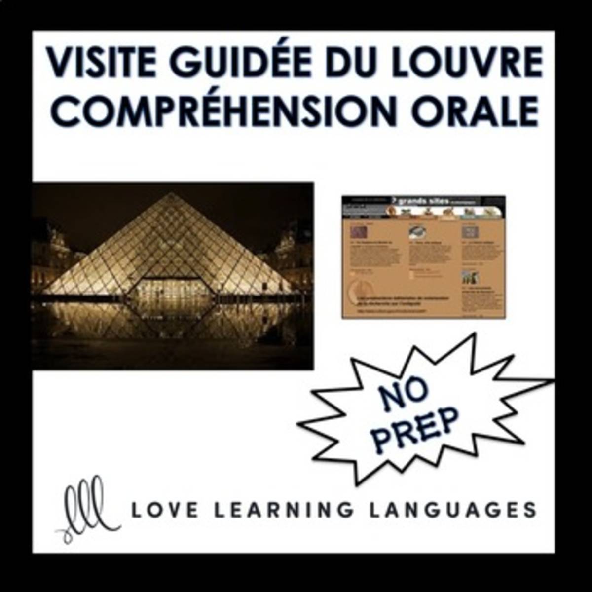 An educational teaching resource from Love Learning Languages entitled French: Visiting the Louvre - Listening Comprehension Exercise downloadable at Teach Simple.